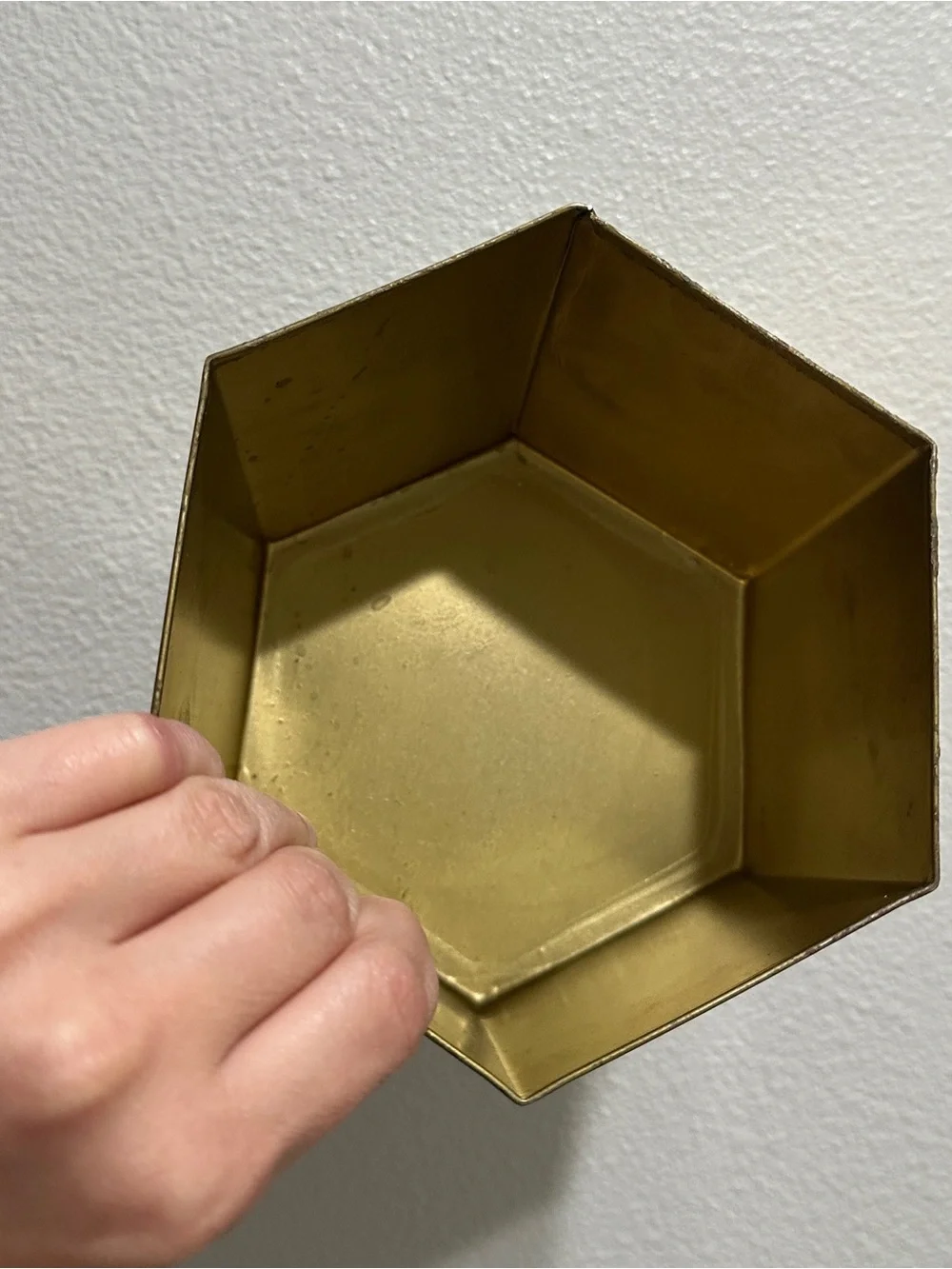 Gold Hexagonal Metal Planter - Modern Home Accent